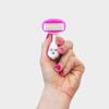 Aveline Women's Razor with 6-Blade Lubricated Cartridge - Multi-Grip Handle for Sensitive Skin with Lubricating Stip Pink view 2
