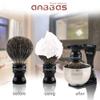 Anbbas Black Badger Hair Shaving Brush Resin Handle and Acrylic Thicken Shaving Stand,Stainless Steel Shaving Bowl and Goat Milk Soap 4in1 Gift Set for Men Wet Shave view 2