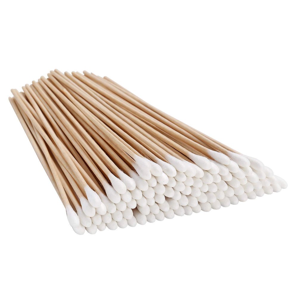 6" Cotton Swabs Non-Sterile with Wooden Handles Cotton Tipped Applicator | (100 PCS/Pack) (1000)