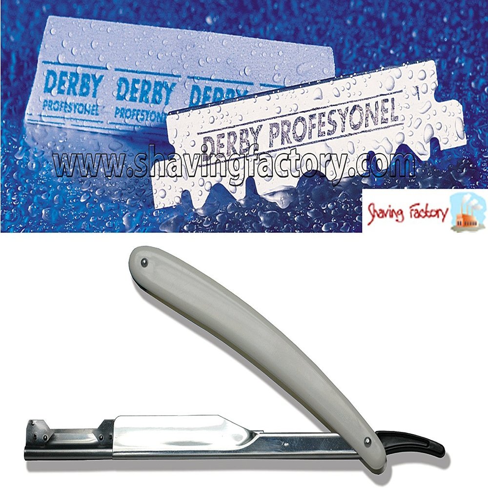 100 Derby Professional Single Edge Razor Blades & 1 Straight Razor