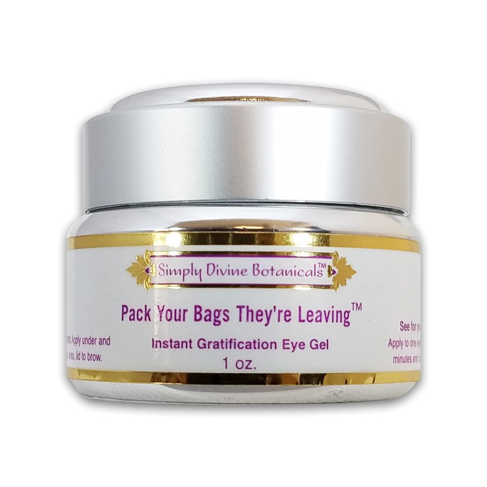 Simply Divine Botanicals Pack Your Bags They're Leaving Eye Gel - Natural and Organic Treatment to Hydrate and Instantly Reduce Puffiness, 1 oz