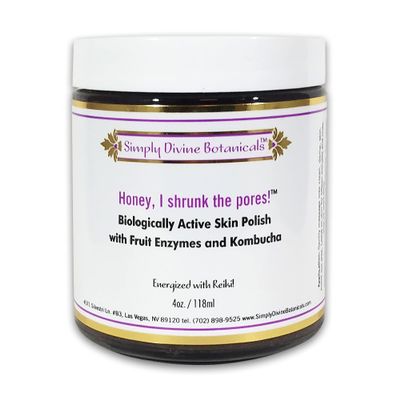 Simply Divine Botanicals Honey I Shrunk The Pores - All-Natural and Organic Skin Polish to Tighten Skin, Reduce Pores, Exfoliate for All Skin Types, 4 oz