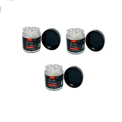 Styptic Powder Jars  Professional Grooming First Aid for Shaving Nicks, Razor Cuts & Razor Burn  Quick Healing Blood Stop Powder, 3 Pack (.18 oz Each)