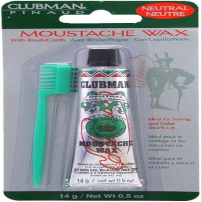 Clubman Moustwax With Brush White (Neutral) (2 Pack)