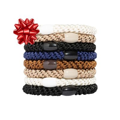 Brown and Black Hair Ties for Thick Hair, Grab & Go Ponytail Holders, 8 Pack, Classic, Thick No-Crease Bands with Strong Hold, Damage-Free Design, Everyday Neutral Style | L. Erickson