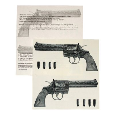 10 x Gun Tattoo - 10 Guns Tattoo - Gangster Revolver Tattoo (10)