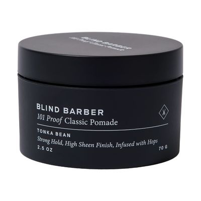 Blind Barber 101 Proof Classic Hair Pomade for Men - Water Based Pomade with Hops & Tonka Bean - Strong Hold & High Shine Finish - Paraben & Sulfate-Free Hair Styling Products (2.5 oz)