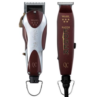 Wahl Professional Unicord Combo, Corded Magic Clip Clipper & Razor Edger Trimmer Set, Single-Cord Design, Includes Guides & Accessories