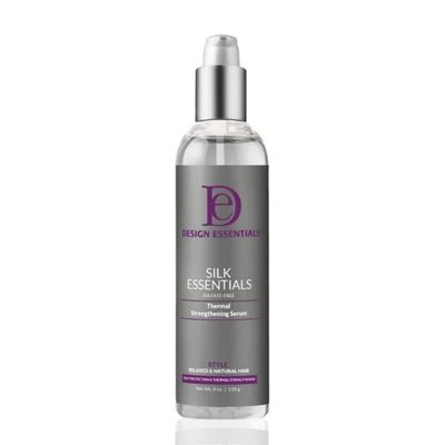 Design Essentials Silk Essentials Thermal Strengthening Serum, for Salon Perfect Weightless Thermal Styles, 4 FL Oz., Clear