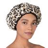 Betty Dain Reusable Nylon Bath & Shower Cap, Reversible Oversized Waterproof Shower Caps Large Designed for all Hair Lengths w Terry Lining & Elastic Band Stretch Hem Hair Hat - Socialite Safari Spots view 2