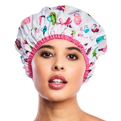 Reusable Shower & Bath Cap, Lined, Oversized Waterproof Shower Caps Large Designed for all Hair Lengths with Lining & Elastic Band Stretch Hem Hair Hat - Fashionista Diva