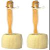 2 Pack Natural Exfoliating Loofah luffa loofa Bath Brush On a Stick - with Long Wooden Handle Back Brush for Men & Women - Shower Sponge Body Back Scrubber view 1