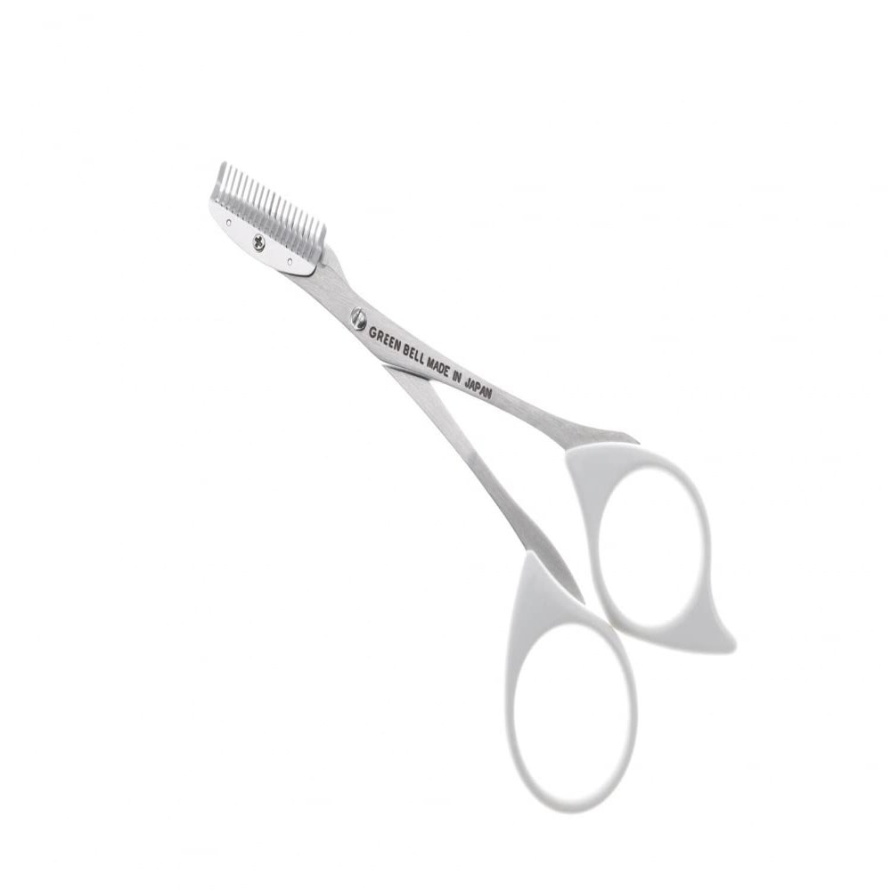 Seki Edge Eyebrow Scissors Comb (SS-605) - Stainless Steel Eyebrow Trimmer Scissor Comb for Trimming Eye Brows, Beards, & Mustaches - for Men & Women - Made in Japan