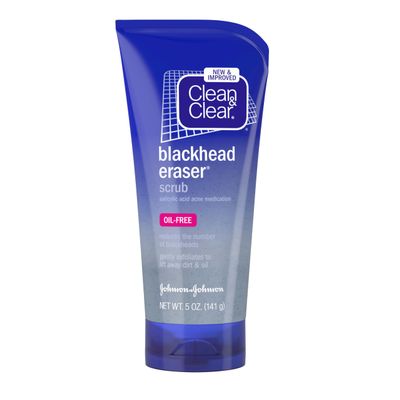 Clean & Clear Blackhead Eraser Facial Scrub with 2% Salicylic Acid, Acne-Prone Face Wash for Daily Exfoliation, Oil-Free Face Scrub to Remove Blackheads, Dirt, and Oil, 5 Fl. oz