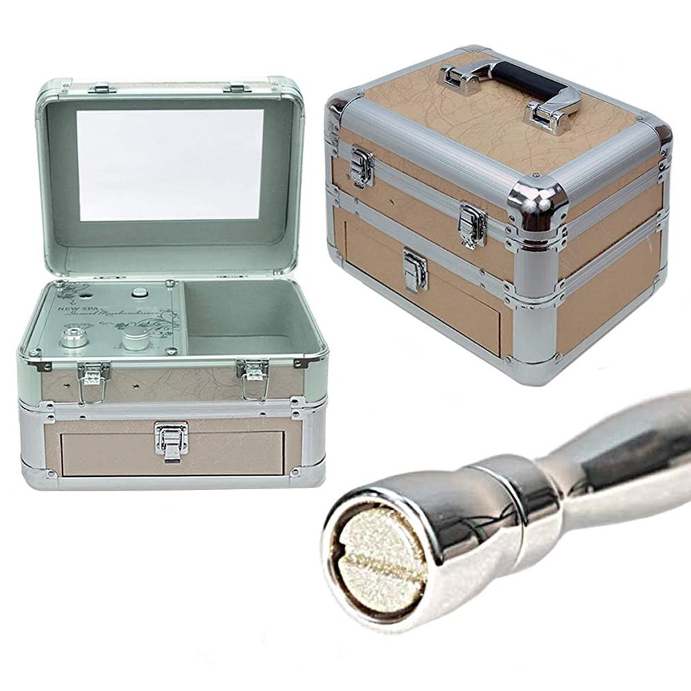 Vacuum Microdermabrasion Portable Machine NEW SPA HOME Skin Care Kit (Peach with Mirror)