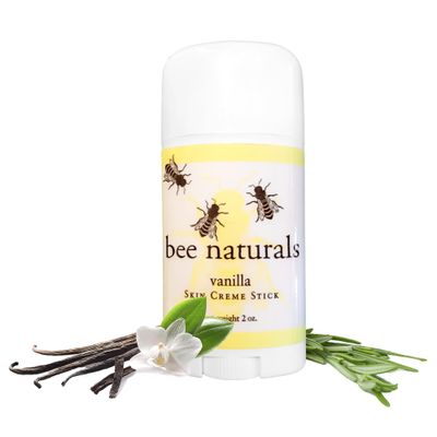 Bee Naturals Skin Cream Stick - Twist up Tube - Solid Form Hand Lotion - Purse Size Travel Container - Smooth, Soothe and Soften Your Hands (Vanilla)