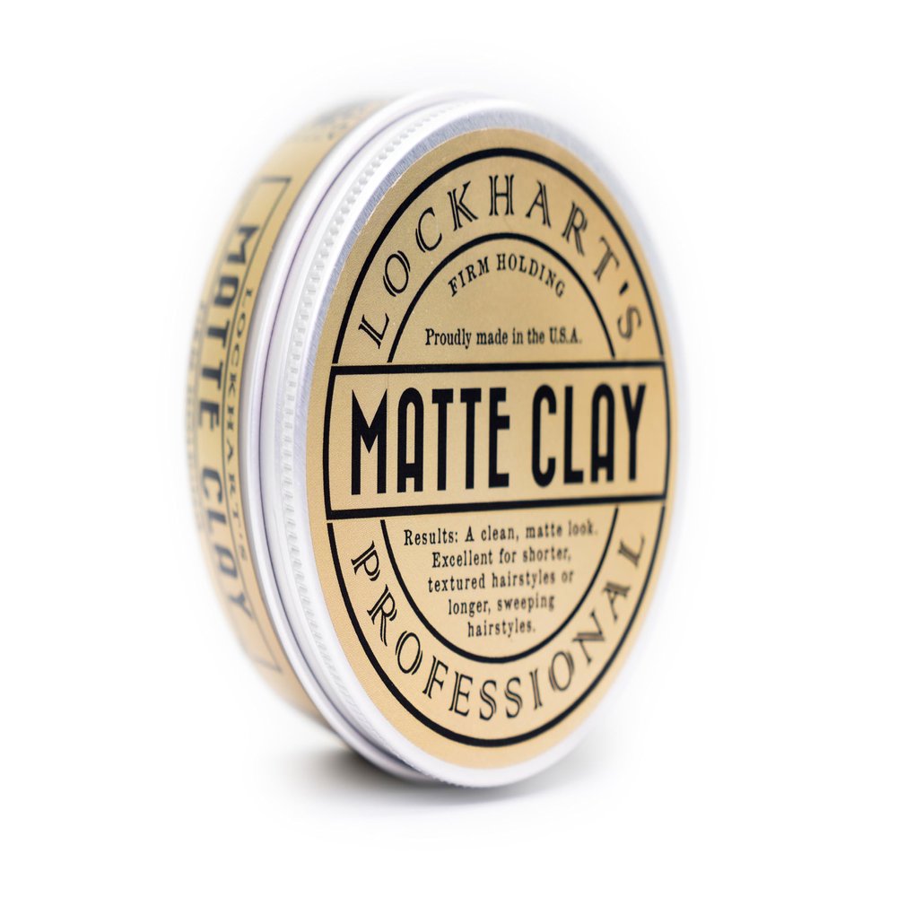 Lockharts Classic Matte Clay - Handcrafted Pomade For Men - Made With Kaolin & Beeswax - Medium/Firm Hold, Natural Matte Finish - Handcrafted Styling Clay for a Professional, Textured Look (3.4oz)