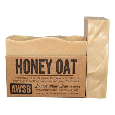 A Wild Soap Bar Honey Oat Bar Soap with Goat's Milk, 3.5 oz