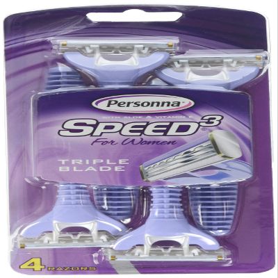 Personna Speed 3 Triple Blade Pivoting Head Disposable Razor for Women - 4 Ea