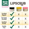 Eco Lips LIP SUGAR SCRUB 2 Pack (2-0.5oz jars) 100% Organic Lip Care Treatment with Organic Sugar & Coconut Oil - Gently Exfoliate & Polish Dry, Flaky Lips, 100% Edible (Vanilla Bean & Brown Sugar) view 4