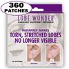 Lobe Wonder - The ORIGINAL Ear Lobe Support Patch for Pierced Ears - Eliminates the Look of Torn or Stretched Piercings - Protects Healthy Ear Lobes from Tearing - 360 Patches - Clear & Latex-Free view 1