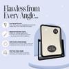 Danielle Creations 6.75-Inch Magnifying Vanity Makeup Mirror Rectangular Soft Touch Finish with 7X Magnification and 360 Swivel, Black view 4