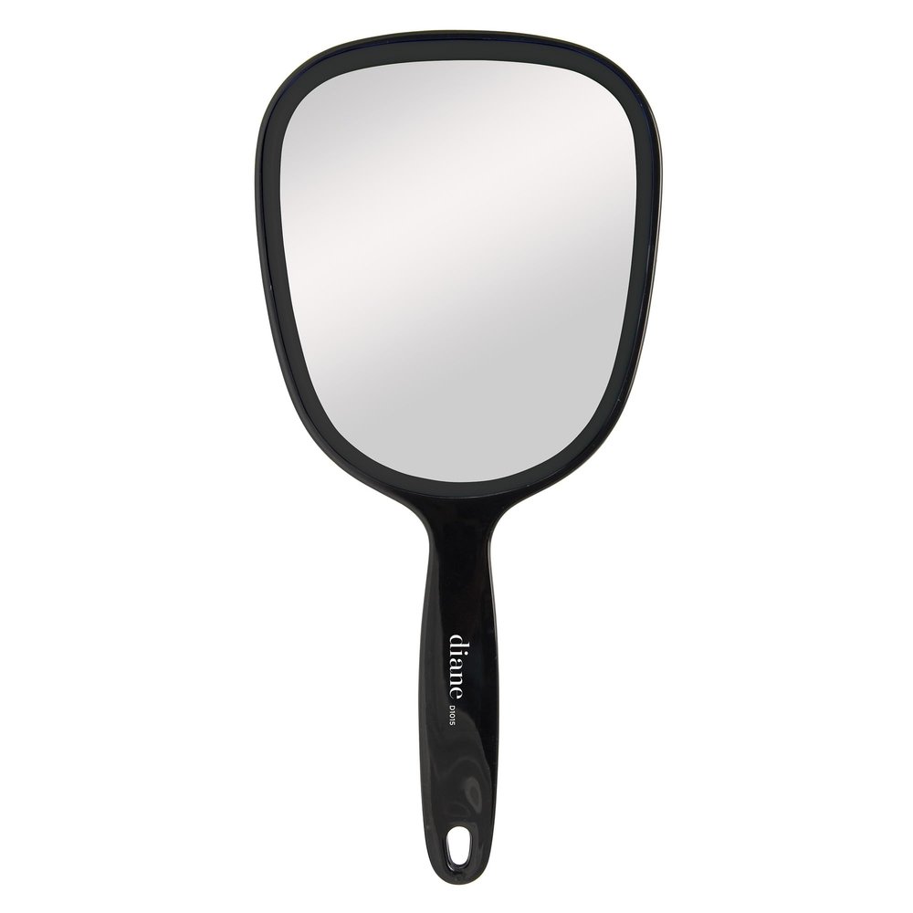 Diane Hand Mirror  Standard 1X Magnification Hand Held Mirror, Single Sided Vanity Makeup Mirror for Women, Men, Salon, Barber, Shaving, and Travel, Medium 5" x 11" In Black