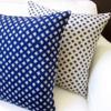 Artisan Pillows Geometric Crosshatch Indigo Blue Linen Reversible Modern Accent 20x20 Throw Pillow with Poly Insert view 3