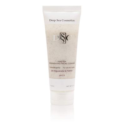 Deep Sea Cosmetics | Dead Sea Regenerating Facial Cleanser | With Dead Sea Water, Minerals and Apricot Peeling Particles | pH 5.5 Balanced, Hypoallergenic - 4.0 Ounces