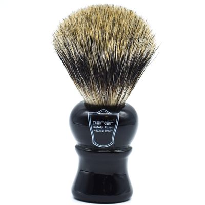 Parker Long-Loft 3-Band Pure Badger Bristle Shaving Brush Premium Soft Bristle Brush for Rich Lather with Shaving Soaps & Creams