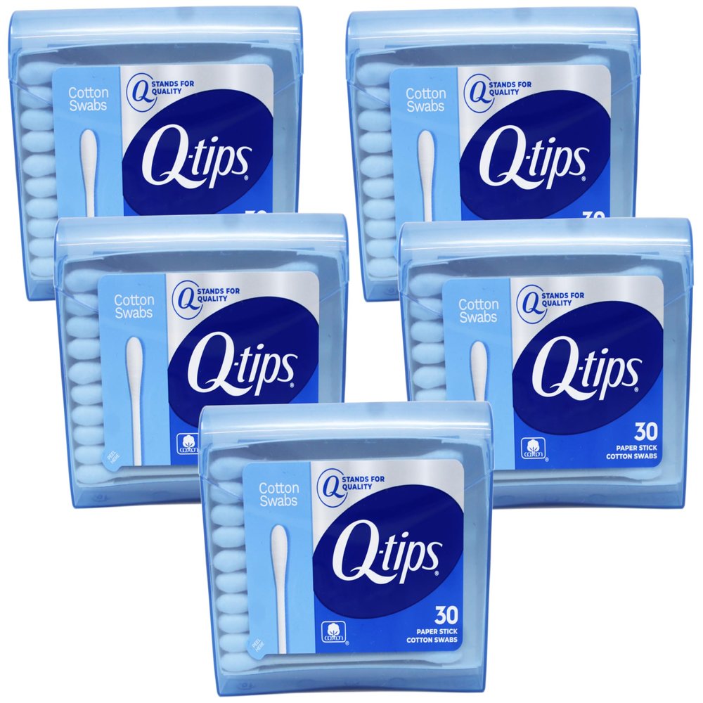 Q-tips Swabs Purse Pack, 30 Each (Pack of 5)