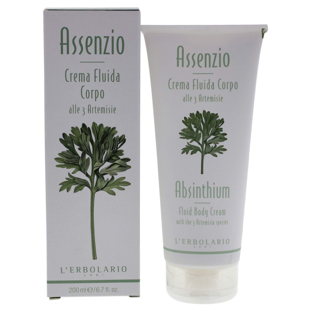 LErbolario Body Cream Moisturizing Body Butter for All Skin Types Revitalizing and Firming Skin Care with Herbal Notes - Absinthium 6.7 oz