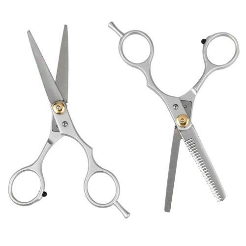 2 Scissors Hair Hairdresser Sculptor in stainless steel with finger rest 6 "