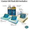 Baar Castor Oil Packs Kit: Heating Pad with Auto Shut Off; Cold Pressed, Cold Processed, Hexane Free, Palma Christi Castor Oil; Reusable, Unbleached Wool Flannel Cloth; & Disposable Castor Oil Packs view 2