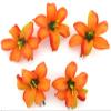 2" Tropical Orange Lily 5 Piece Lot Silk Flower Hair Clips view 2