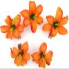 2" Tropical Orange Lily 5 Piece Lot Silk Flower Hair Clips view 3