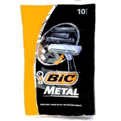 Bic Metal Quality Disposable Men's Shaving Razors, Best Single Blade, 10X10-count