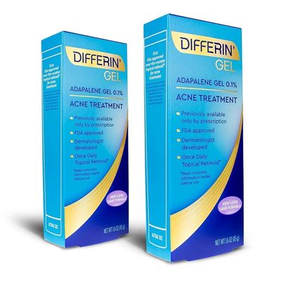 Differin Adapalene Gel 0.1% Acne Treatment, 45 gram, 180-day supply, 1.6 Ounce (Pack of 2)
