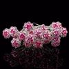 20pcs Rhinestone Rose Flower Hair Bobby Pin Crystal Bride Wedding Metal Hair Clip Decoration U Shape Jewelry Headpiece Accessories, Pink view 4