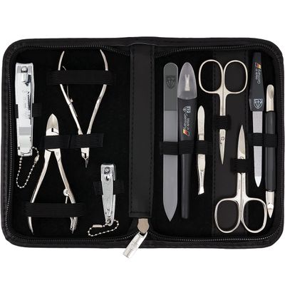 3 Swords Germany  Manicure Pedicure kit Set with Genuine Leather case - Made in Solingen/Germany