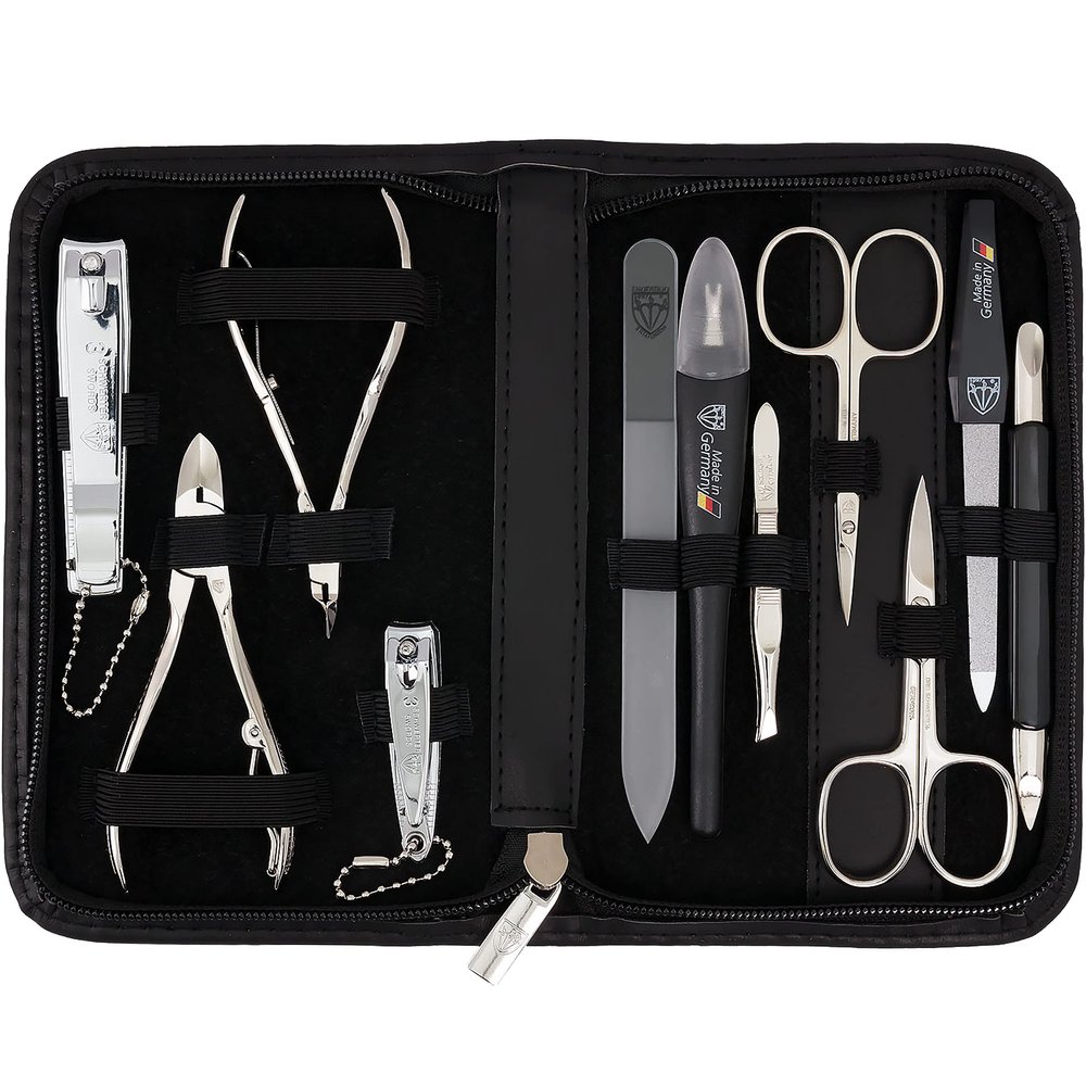3 Swords Germany  Manicure Pedicure kit Set with Genuine Leather case - Made in Solingen/Germany