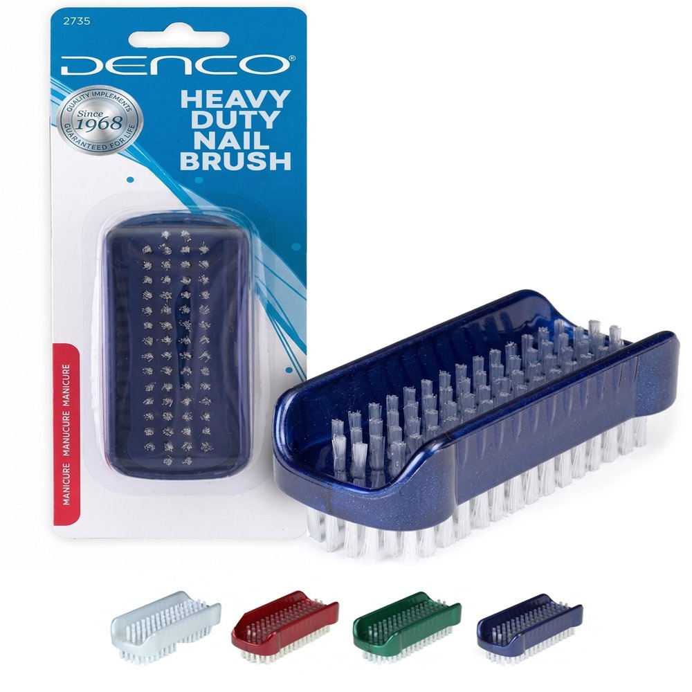 Denco Heavy Duty Nail Brush Stiff Bristle Hand & Fingernail Cleaning Brush for Deep Dirt Removal Under Nails & Cuticles, Comfortable Grip for Home, Kitchen, Garage or Workshop Use