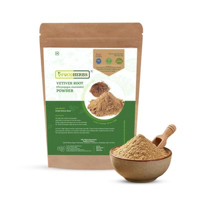 Foodherbs Vetiver Root Powder Natural Herbal Powder for Skin, Hair & Aromatherapy | Cooling & Soothing | Non-GMO | No Additives 100g / 3.5oz | Thanks Giving