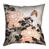 ArtVerse HOK056P2626C Peonies & Butterfly with Orange Accents Pillow, 26" x 26" view 1