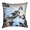 ArtVerse HOK055P2626C Peonies & Butterfly with Blue Accents Pillow, 26" x 26" view 1