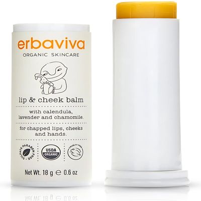 Erbaviva Organic Lip & Cheek Balm Moisturizing Stick for Baby & Adults | USDA Organic, Shea Butter & Calendula for Dry, Chapped Skin | Lip, Cheek & Hand Protection