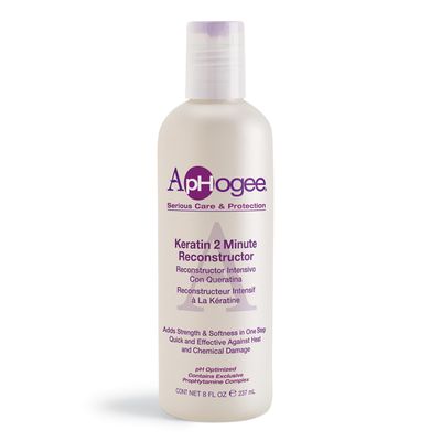 Aphogee Keratin 2 Minute Reconstructor, 8 fl oz  Deep Conditioner for Color-Treated & Heat-Styled Hair, Smooths & Adds Shine