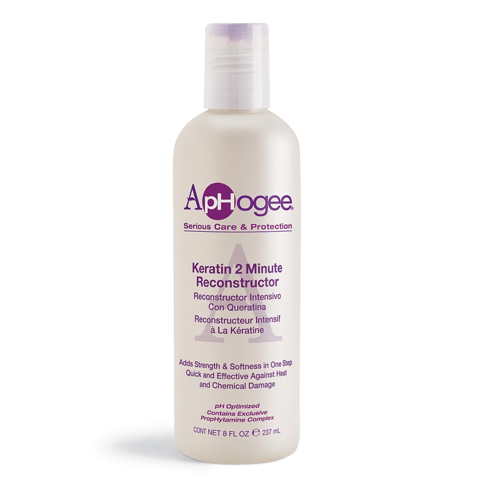 Aphogee Keratin 2 Minute Reconstructor, 8 fl oz  Deep Conditioner for Color-Treated & Heat-Styled Hair, Smooths & Adds Shine