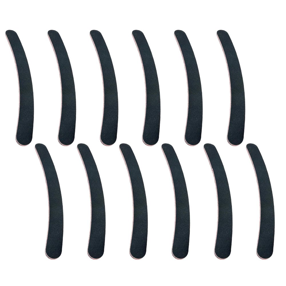 12PCS Black Banana Curved Double Sided Strip Grit Nail File Polish Emery Board Buffering Sanding Art Manicure Buffer Nail Art Tools