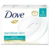 Dove Sensitive Skin Beauty Bar, Unscented, 3 Count, Pack of 1 view 1